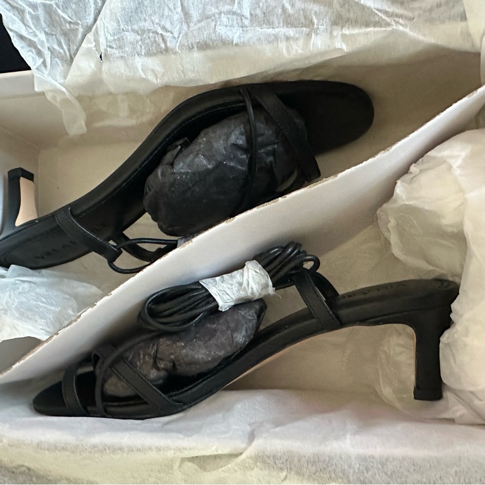 New Villa Rouge DAnnie Black leather Lace-Up Strappy Heeled Sandals low heel 7 - Picture 11 of 16
